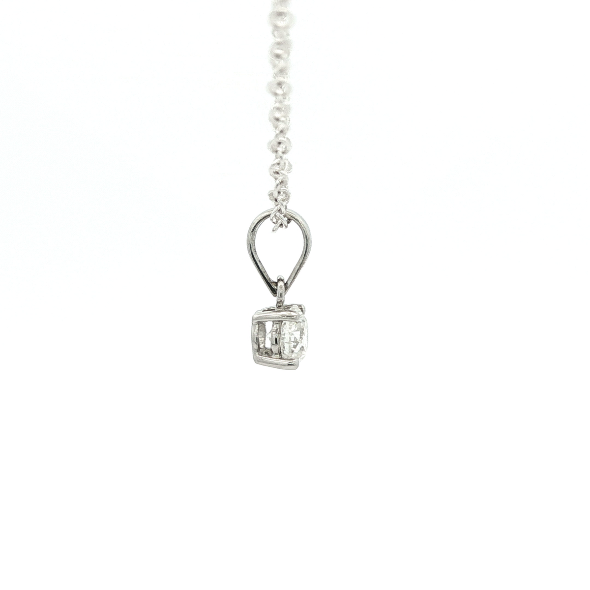 Classic White Gold Round Brilliant Diamond Pendant Necklace