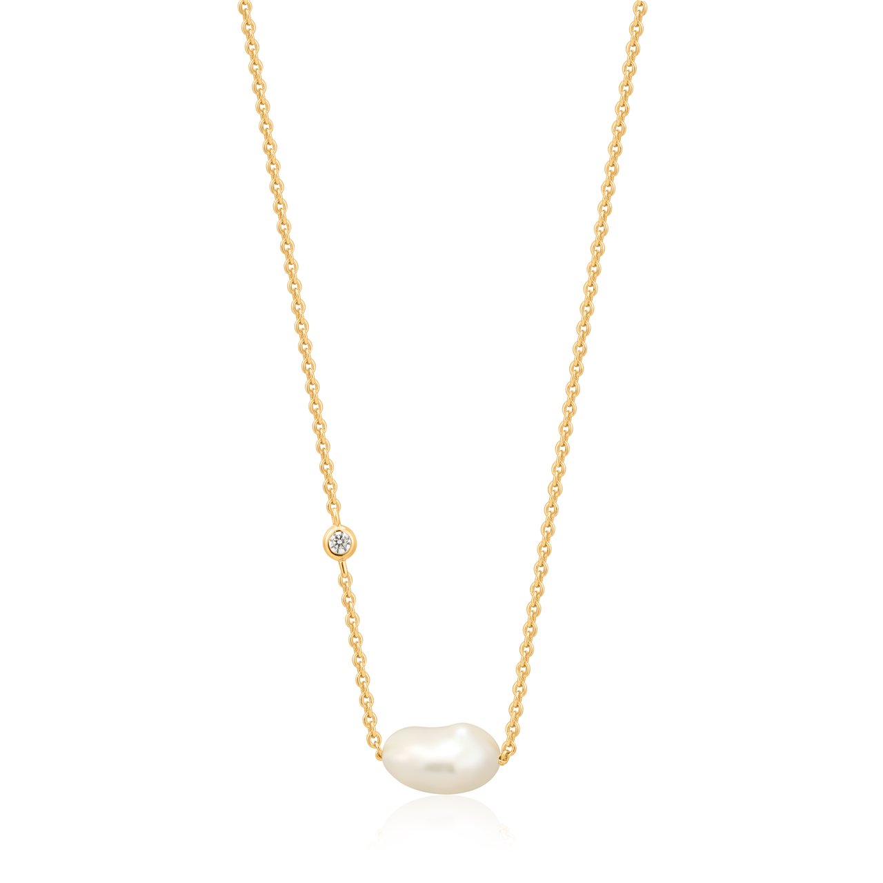 Ania Haie Gold Pearl Necklace. 14ct Gold Plated. Design:N019-02G