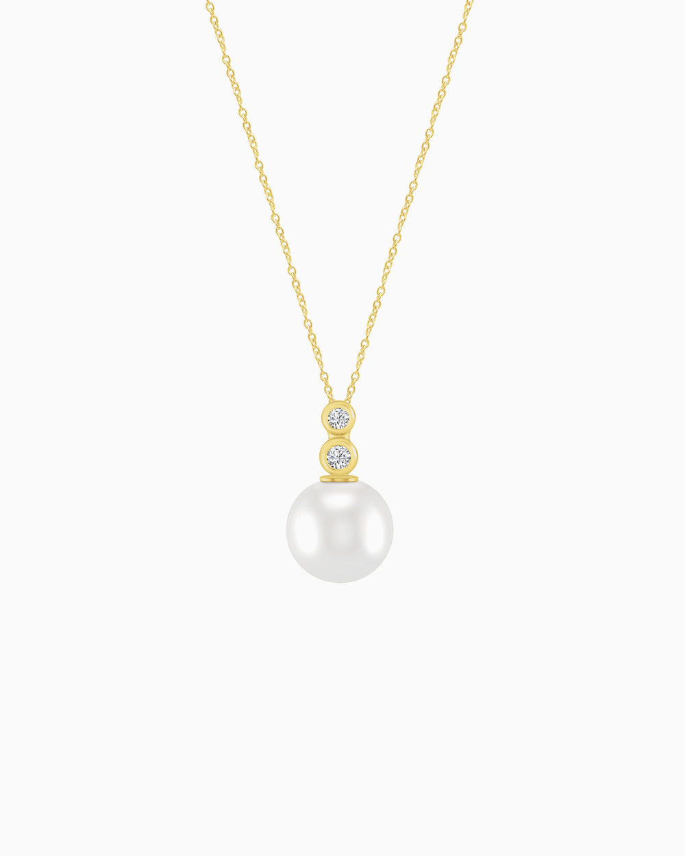 Eternal 9K Gold Lab Grown Diamond & Freshwater Pearl Necklace