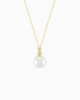 Eternal 9K Gold Lab Grown Diamond & Freshwater Pearl Necklace
