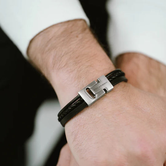 Casual Cole - Black - Triple Stack Leather Bracelet