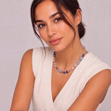 GeoCube Blue & Sand Multicolour Necklace