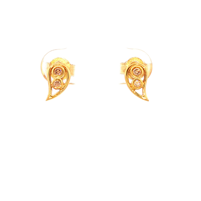 Dreamtime Diamond Tear Drop Stud Earrings in Yellow Gold