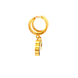 Clover Huggie Drop Earrings in Yellow Gold