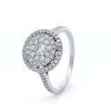 Round Halo Diamond Ring Set in White Gold