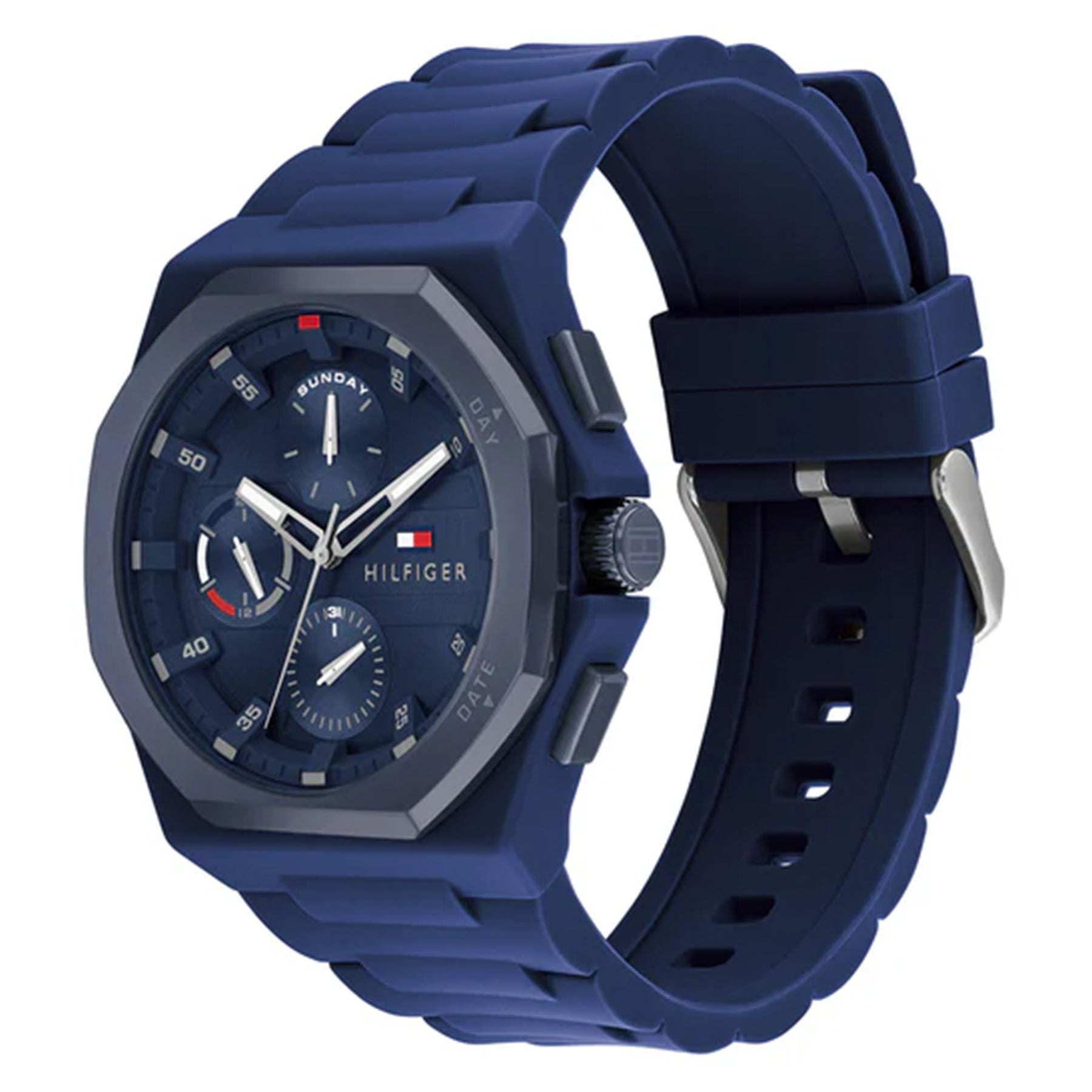 Tommy Hilfiger Silicone Blue Dial Multi-function Men's Watch