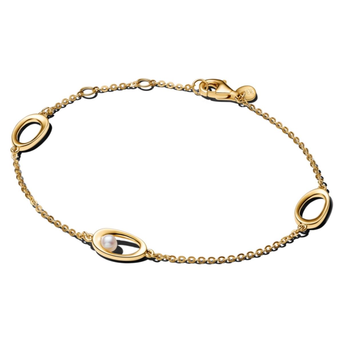 Pandora Oval Organically Treated Freshwater Cultured Pearl Bracelet