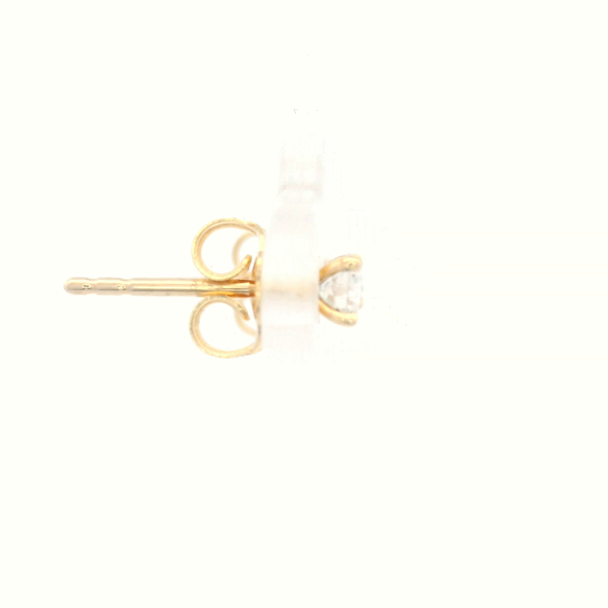 Round Brilliant Cut Diamond in a 4 Claw Yellow Gold Studs