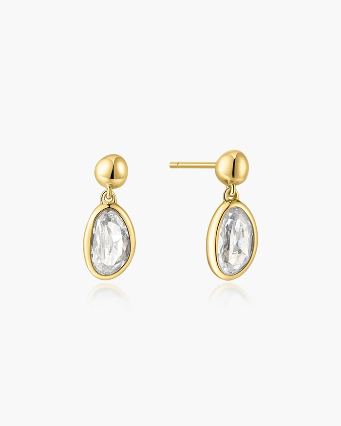 Ania Haie Organic Pebble Dangle Stud Earrings