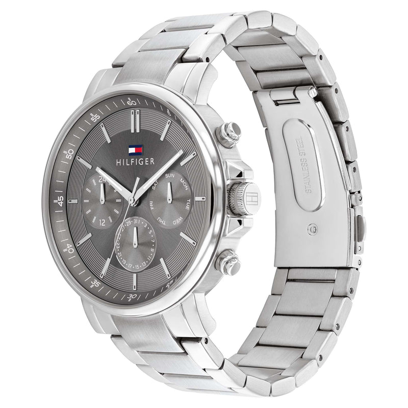 Tommy Hilfiger Stainless Steel Dark Grey Dial Multi-function Men's Watch