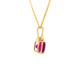 Amethyst and Diamond Pendant in Yellow Gold