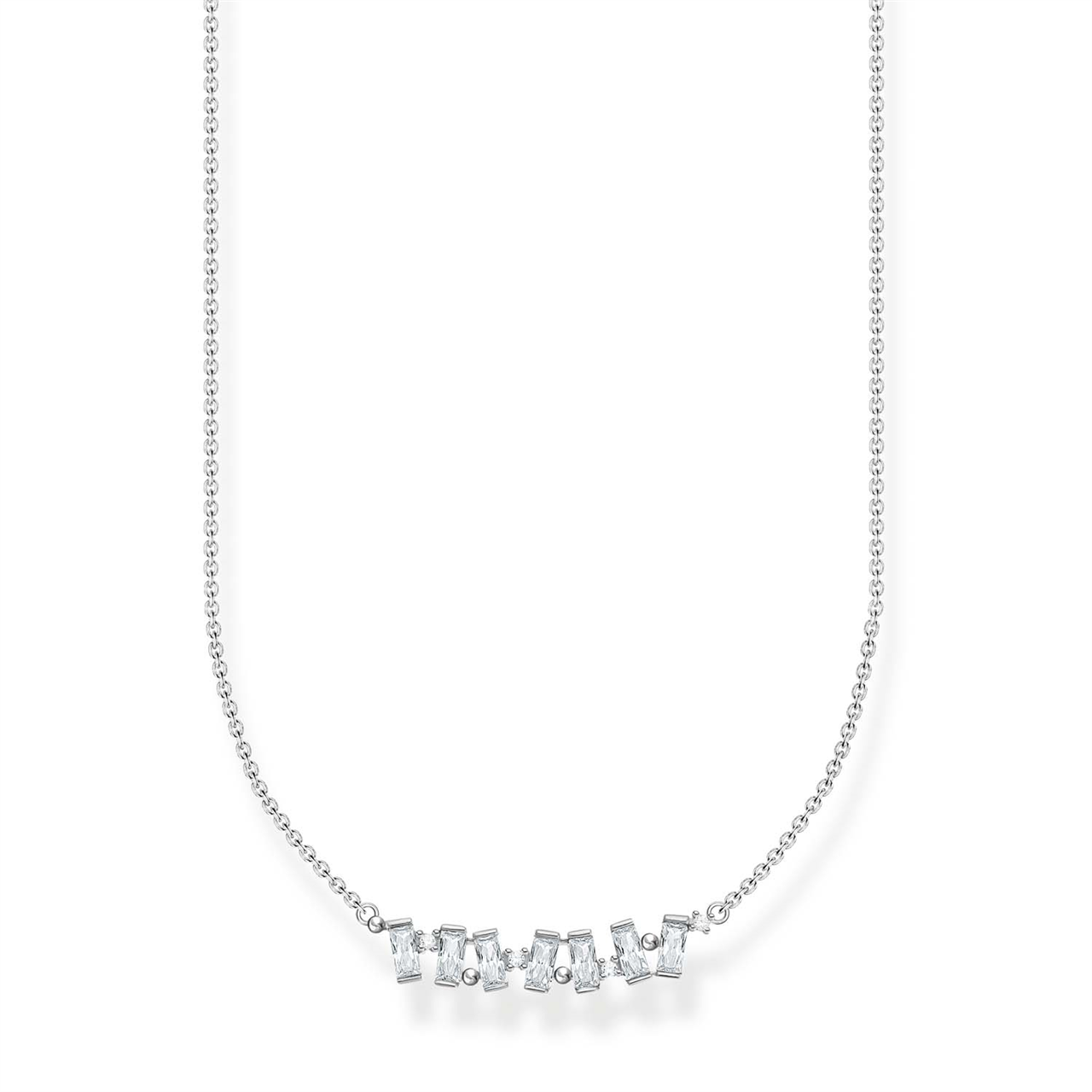 Baguette Cut Zirconia Stones Necklace