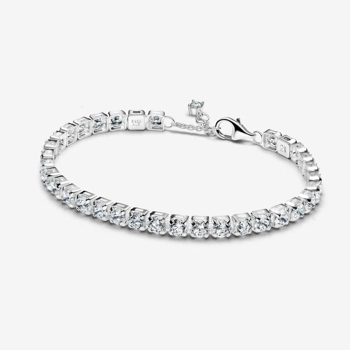 14k gold-plated tennis bracelet with clear cubic zirconia