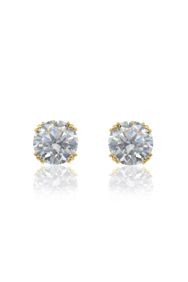 GEORGINI ELEGANT ESSENTIALS 6.5MM ROUND HIDDEN HALO STUD SILVER