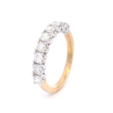 Diamond Claw Set Straight Anniversary Ring Set in 9 carat Yellow and White Gold