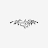 Sparkling Pear & Marquise Wishbone Ring - 54
