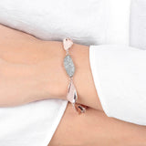 Bronzallure Polished Leaf Cubic Zirconia Bracelet