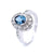 Aquamarine and Diamond Halo Dress Ring in White Gold