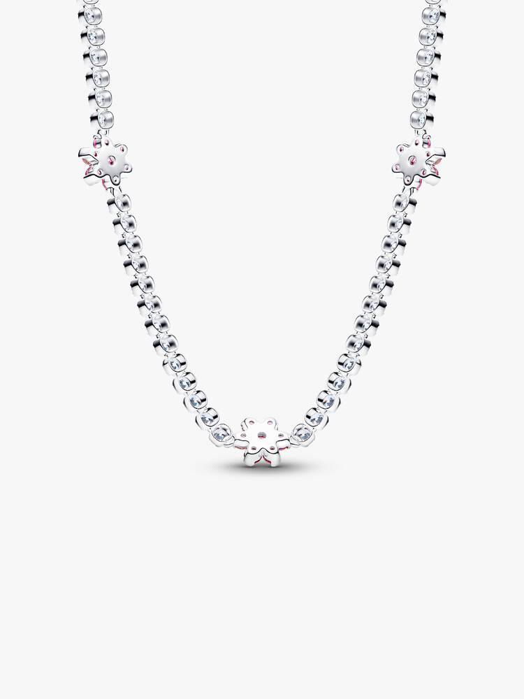 Pandora Pink Flower Tennis Necklace
