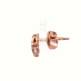 Circle Diamond Set in 9ct Rose Gold Stud Earrings