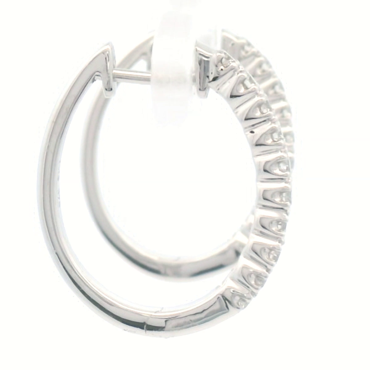 9 CARAT WHITE GOLD DIA HUGGIE .50 CARAT