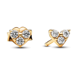 Pandora Triple Stone Heart Stud Earrings