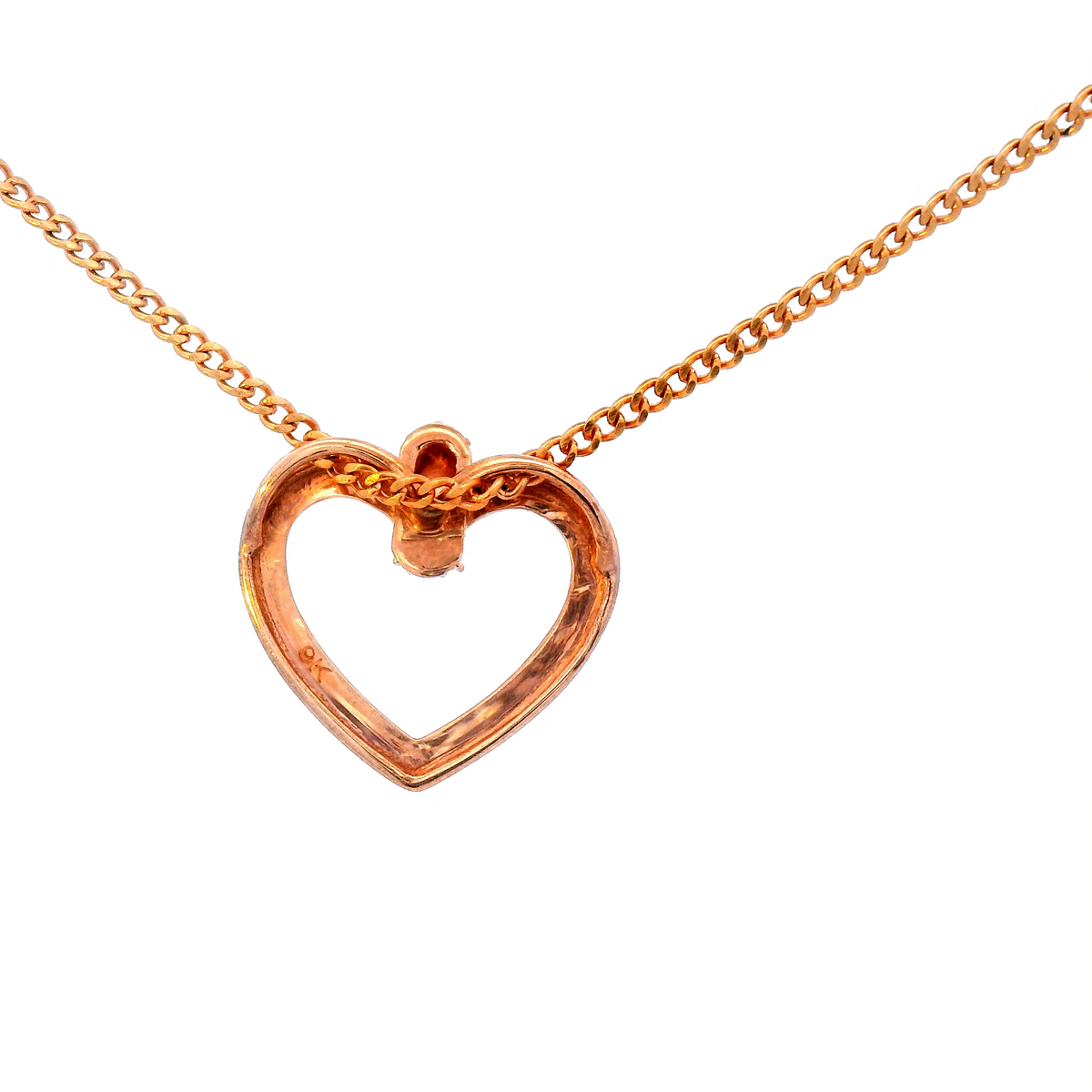 Rose/White Gold Heart Diamond Pendant