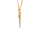 Yellow Gold Charm Necklace with Round Cut Diamonds