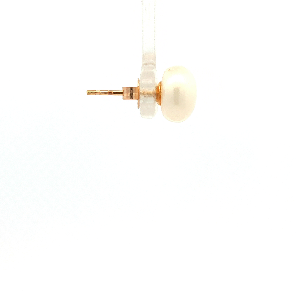 Luna Pearl Studs in Yellow Gold