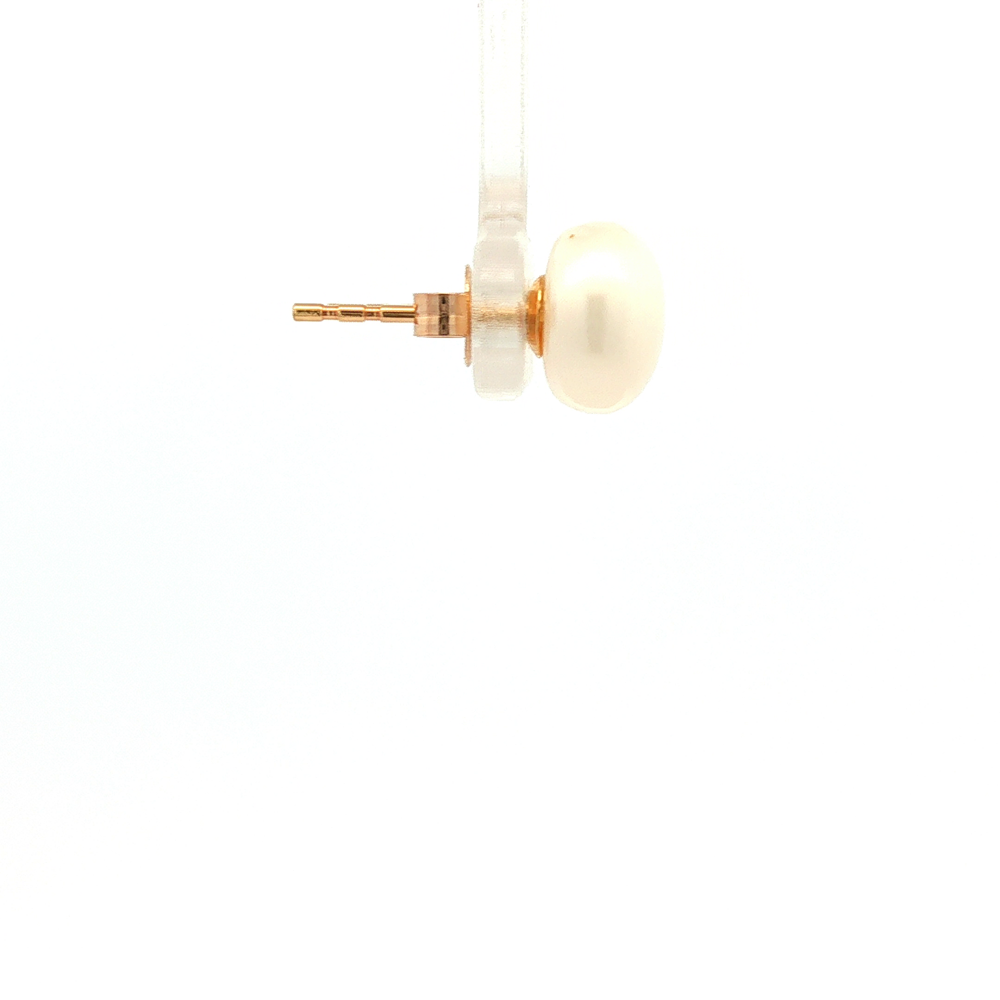 Luna Pearl Studs in Yellow Gold