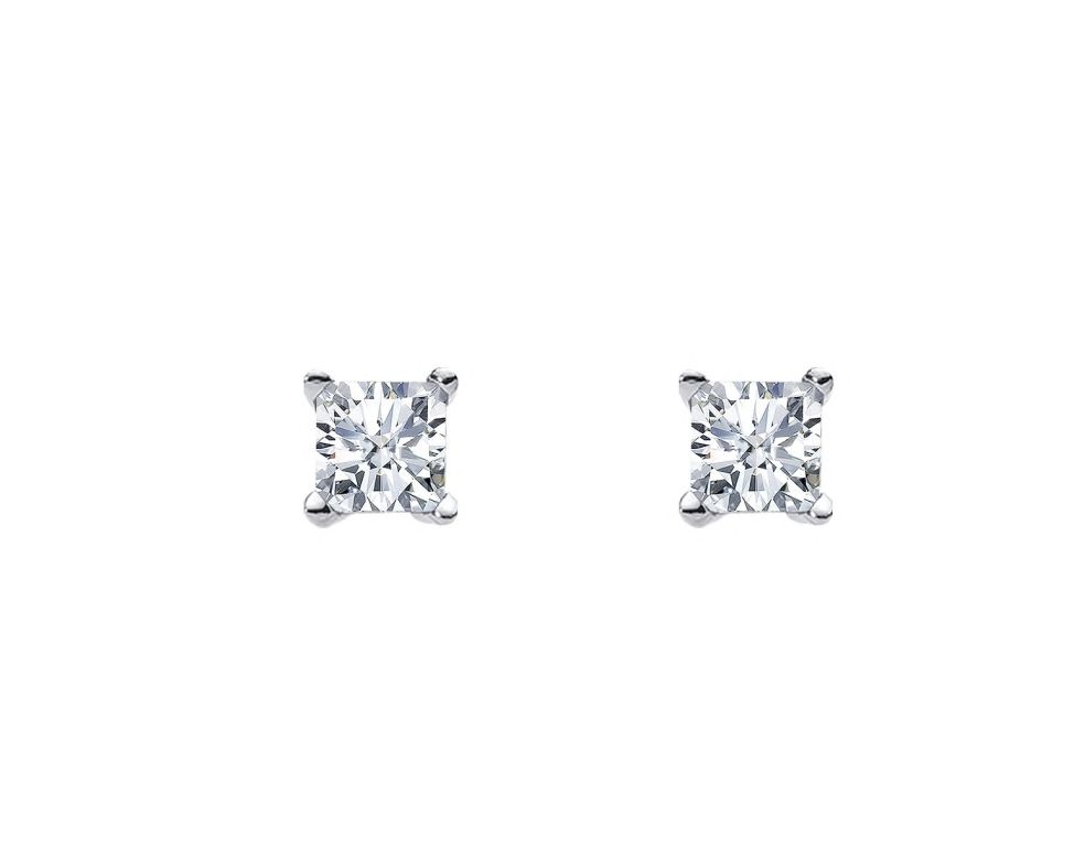 Ellani Sterling Silver 5mm Princess Claw Studs