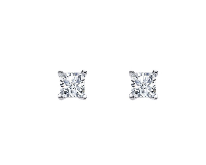 Ellani Sterling Silver 5mm Princess Claw Studs