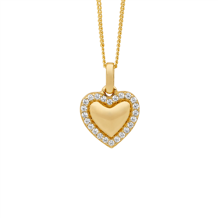 Ellani Heart Pendant Set with Cubic Zirconias