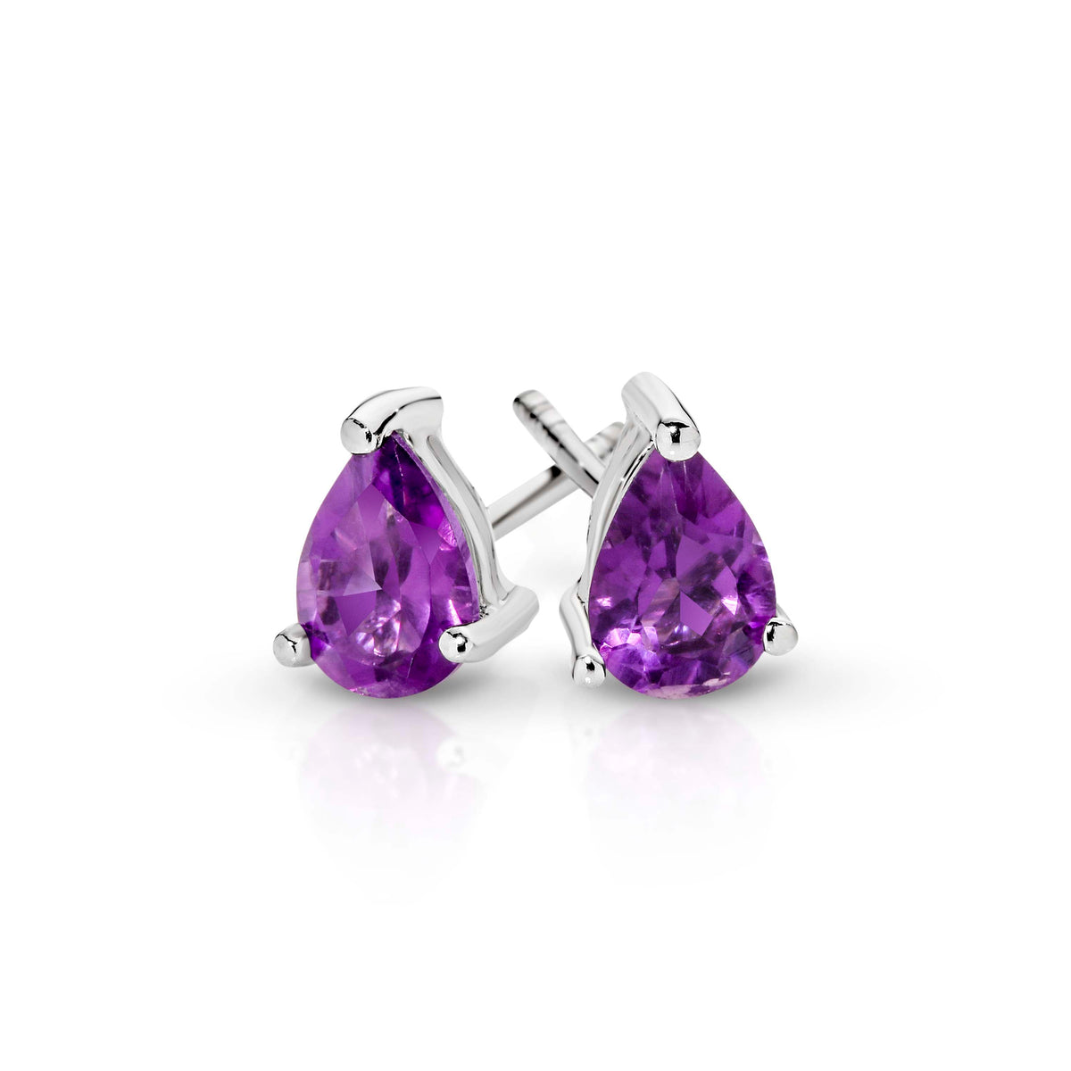 Amethyst Pear Cut Studs - test