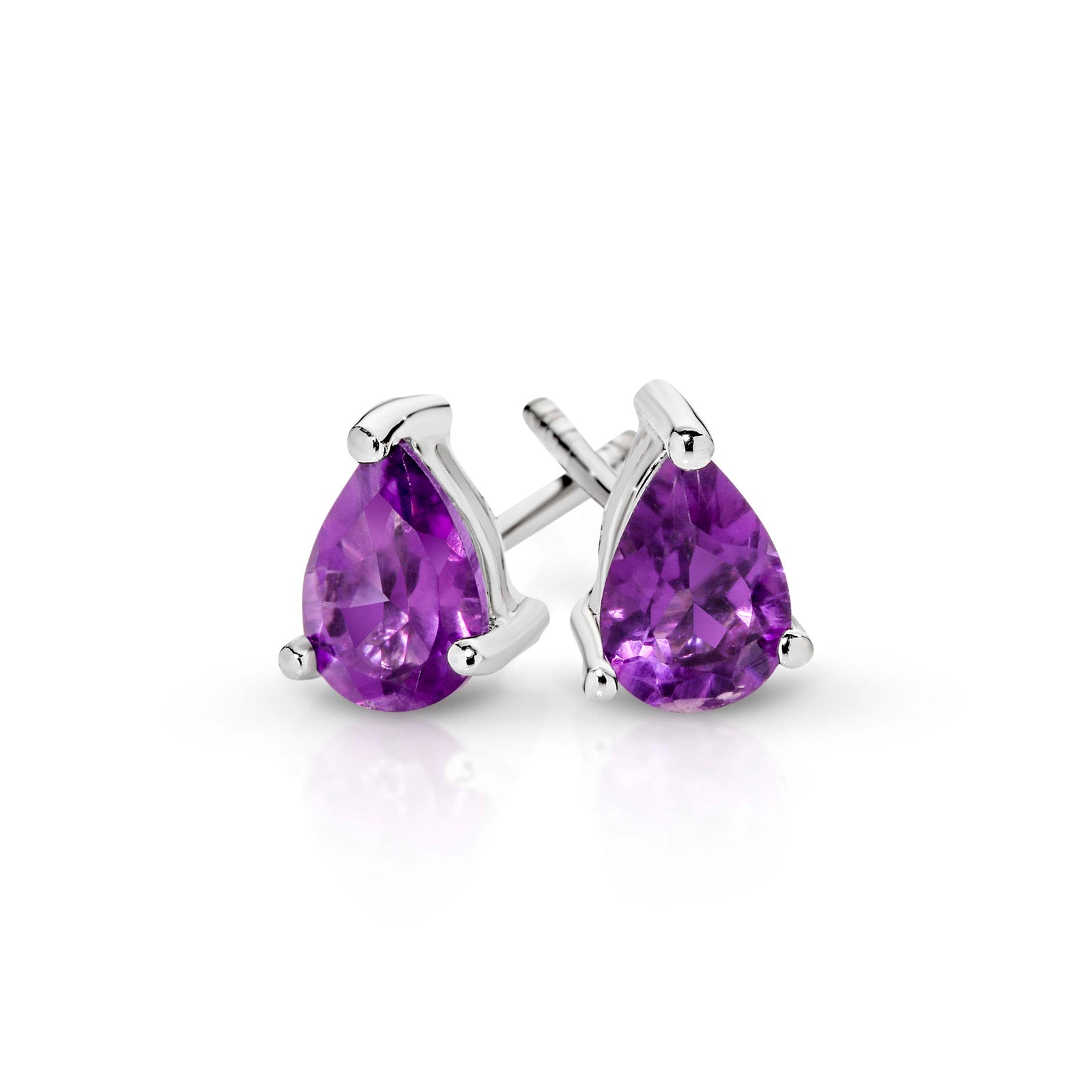 Amethyst Pear Cut Studs - test