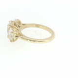 Diamond Trilogy Ring Set in 18k Yellow Gold
