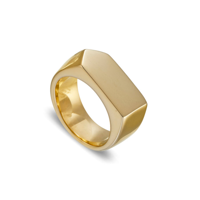 Blaze Stainless Steel Men’s Shiny Finish Arrow Head Signet Ring
