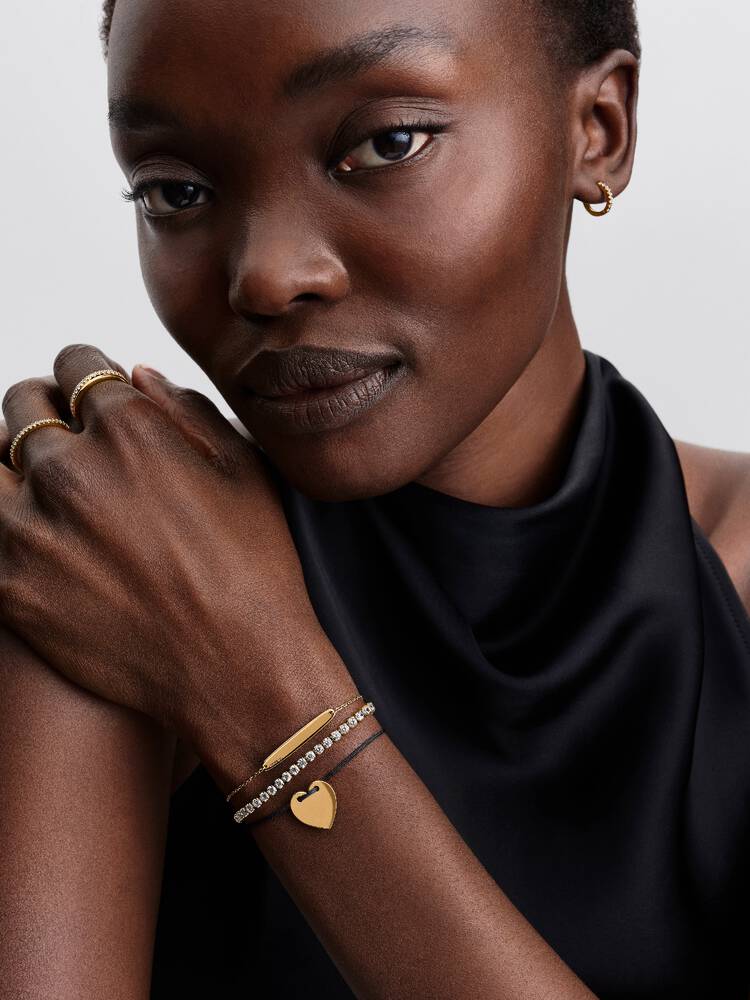 Pandora Engravable Heart Black Cord Slider Bracelet