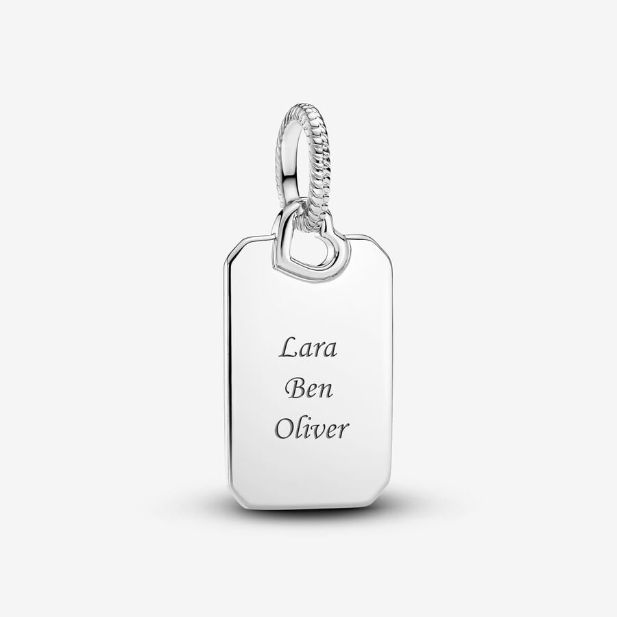 Pandora Engravable Rectangle Tag Pendant