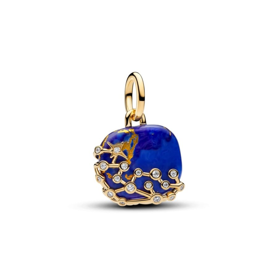 Pandora Astra 14K Gold-Plated Dangle with Imitation Lapis Lazuli and Clear Cubic Zirconia