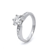 Shoulder Cut Diamond Ring Set in White Gold