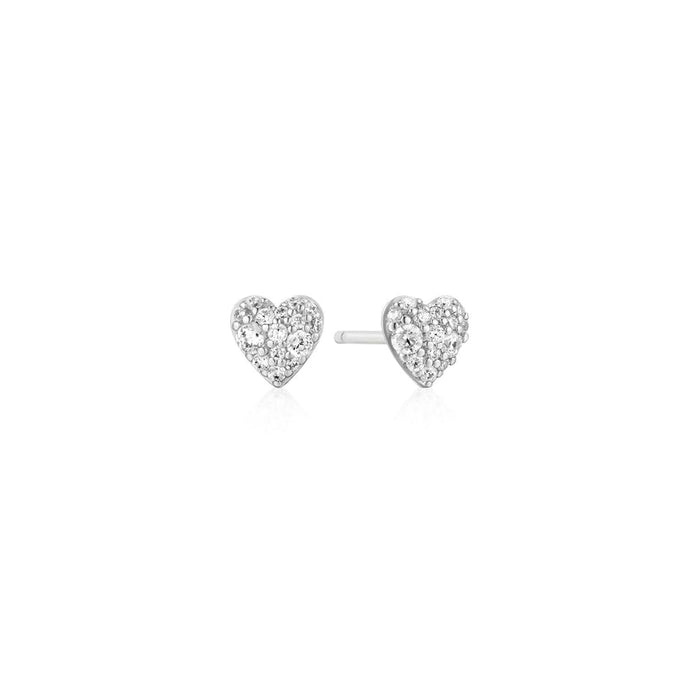 Ania Haie Pavé Heart Stud Earrings