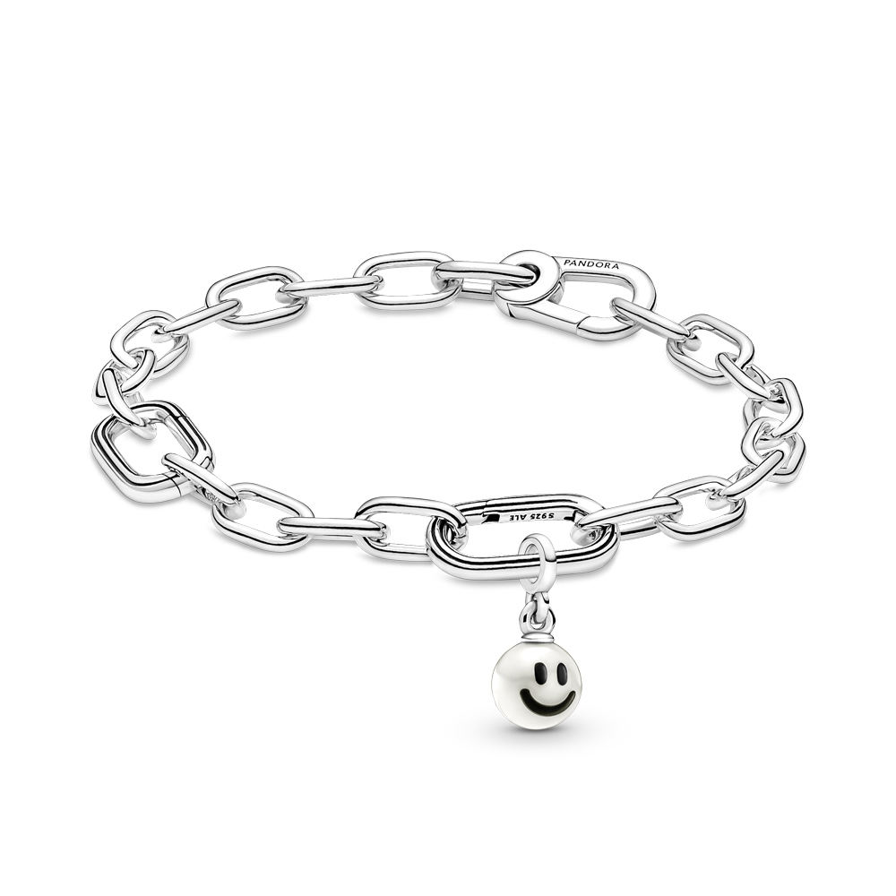 Pandora Me Silver Small Link Chain with Freshwater Pearl Happy Hanging Charm Gift Set