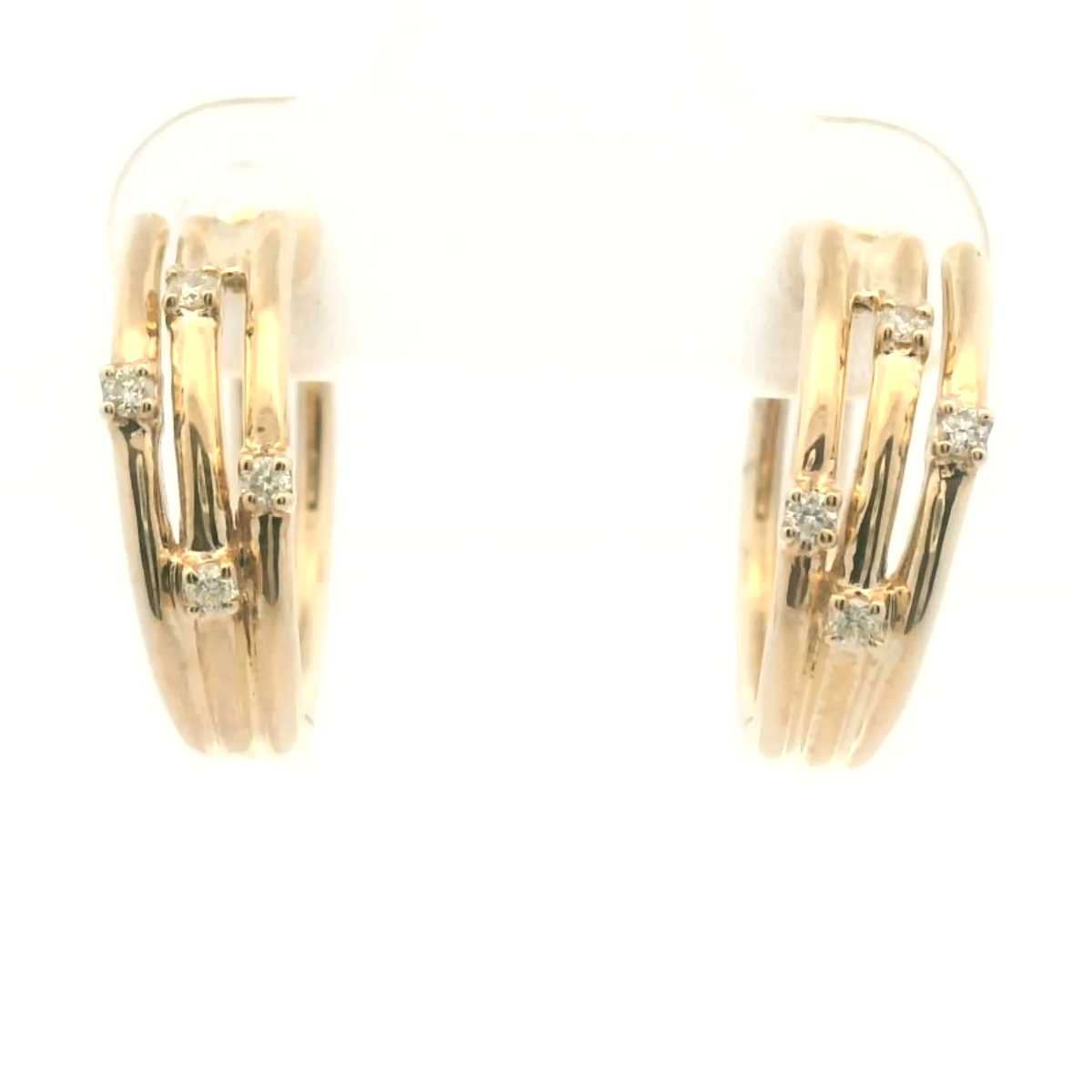 9 Carat Yellow Gold Huggie Diamond Earring