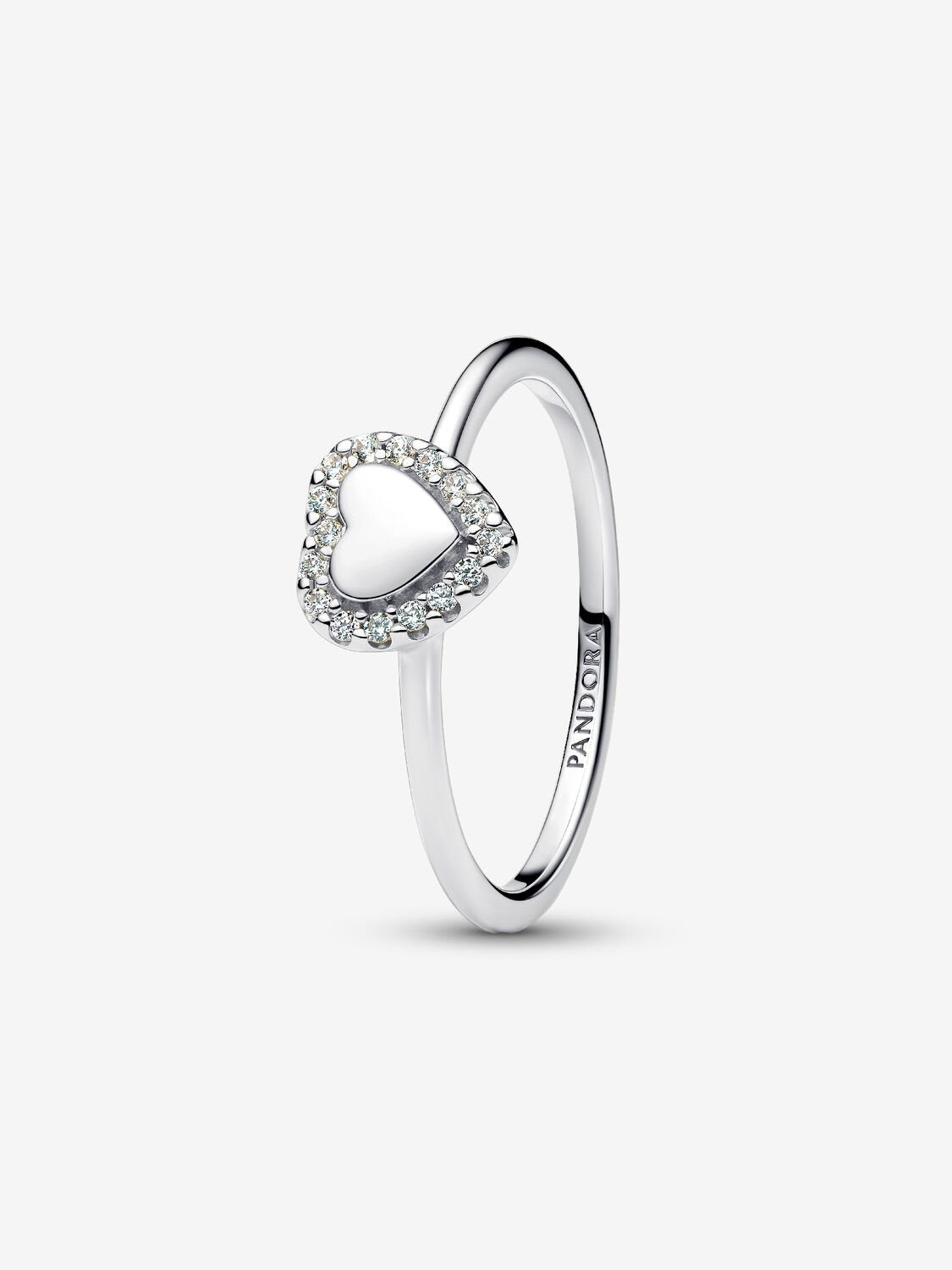 Pandora Engravable Heart Halo Ring