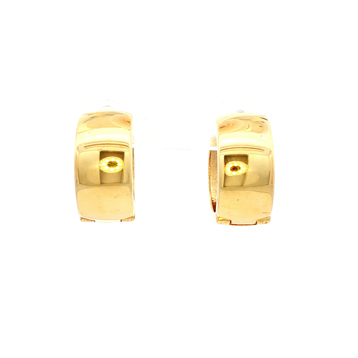 9ct YG Huggie 7mm Thick x 13mm Wide