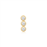 Ania Haie Triple Stone Bezel Barbell Single Earring