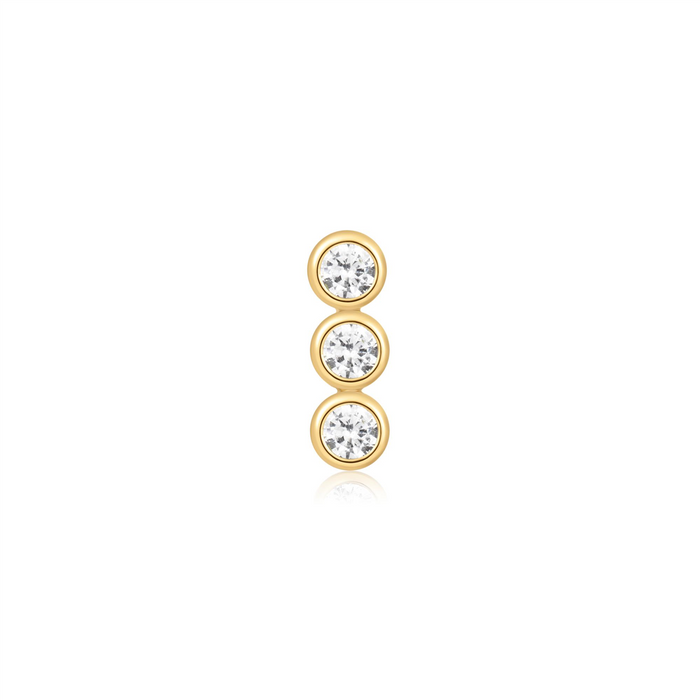 Ania Haie Triple Stone Bezel Barbell Single Earring