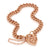 Curb Link Padlock Bracelet in Rose Gold,