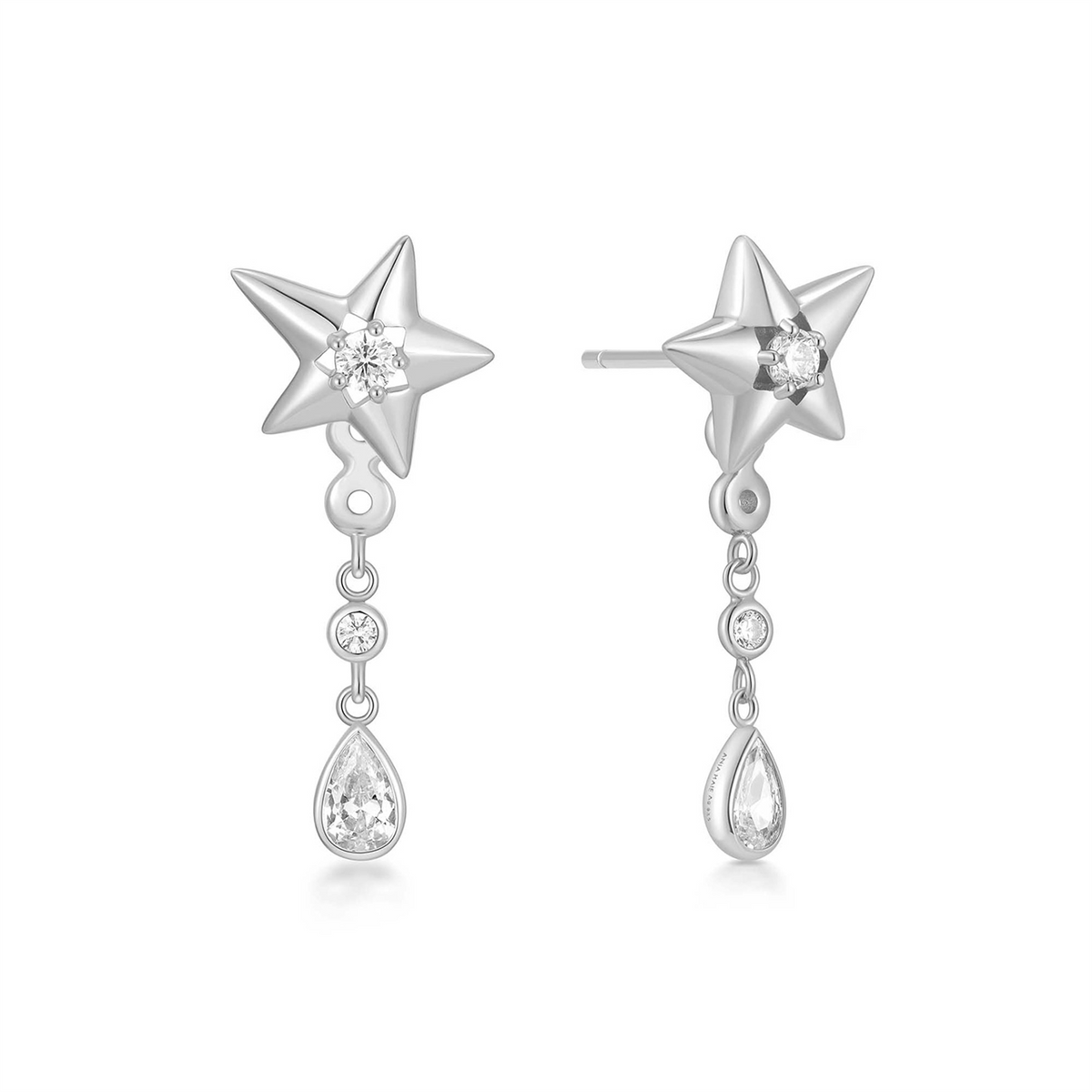 Ania Melodic Sparkling Star Drop Stud Earring